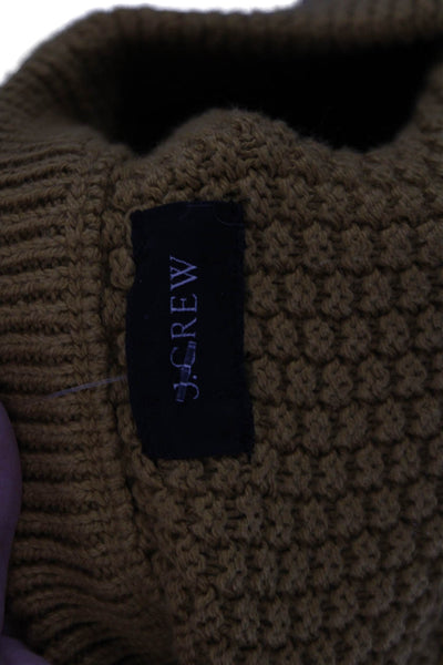 J Crew Womens Brown Cotton Pullover Sweater Crew Neck Long Sleeve Size M
