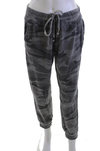 Splendid Women Jogger Sweatpants Dark Gray Camo Drawstring Size L