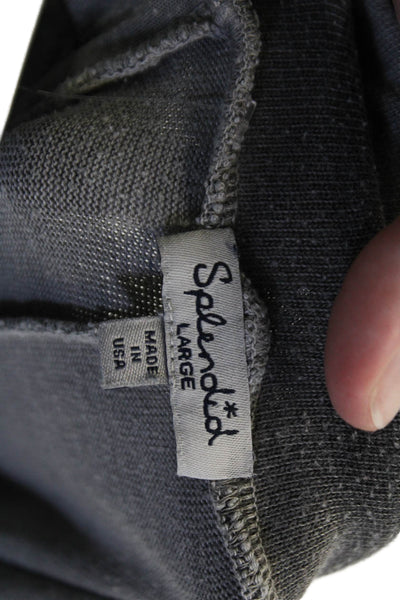 Splendid Women Jogger Sweatpants Dark Gray Camo Drawstring Size L
