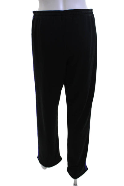 Adidas Unisex Black Striped Polyester Sweatpants Drawstring Size M