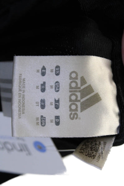 Adidas Unisex Black Striped Polyester Sweatpants Drawstring Size M