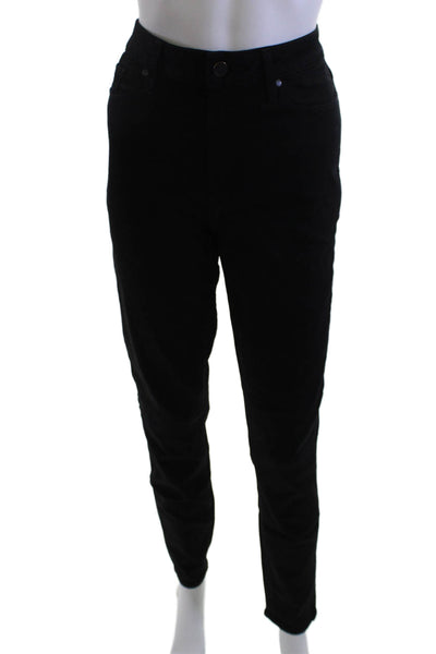 Paige Womens Black Ankle Pants High Rise Rayon Cotton Blend Size 31