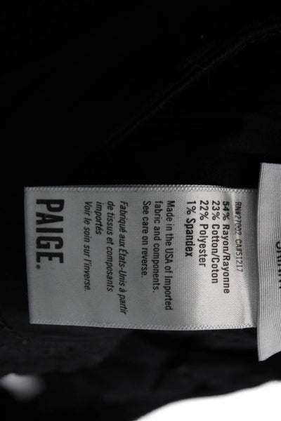 Paige Womens Black Ankle Pants High Rise Rayon Cotton Blend Size 31