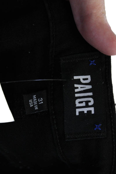 Paige Womens Black Ankle Pants High Rise Rayon Cotton Blend Size 31