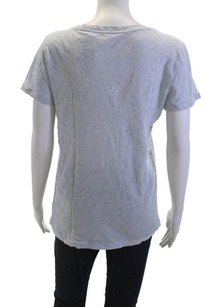 J Crew Womens Gray V-Neck Short Sleeve Basic T-Shirt 100% Cotton Size M