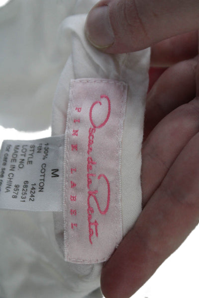 Oscar de la Renta Pink Label Womens Sleeveless Floral Blouse Size M