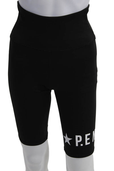 P.E Nation Unisex Biker Shorts Black Graphic Size M