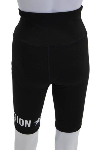 P.E Nation Unisex Biker Shorts Black Graphic Size M