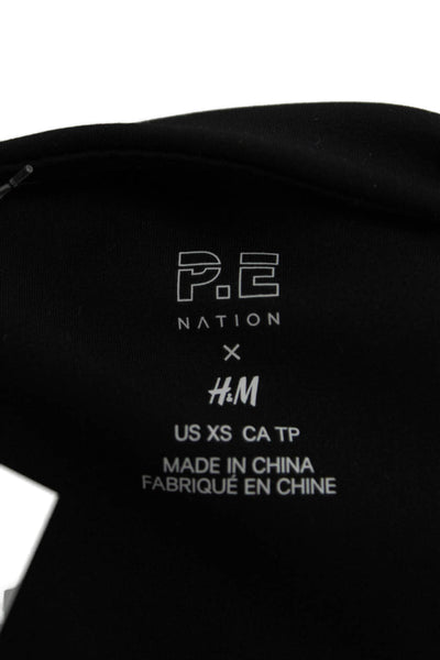 P.E Nation Unisex Biker Shorts Black Graphic Size M