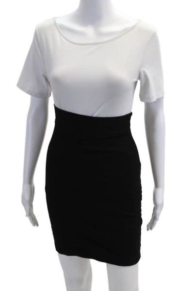 Ounce Womens Black Bodycon Pencil Skirt Hook & Eye Mini Size S