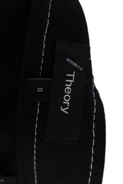 Theory Womens Cropped Ankle Pants Black Size 0