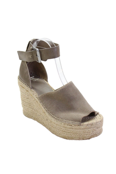 Marc Fisher Womens Open Toe Buckle Wedge Heels Nude Size 8.5