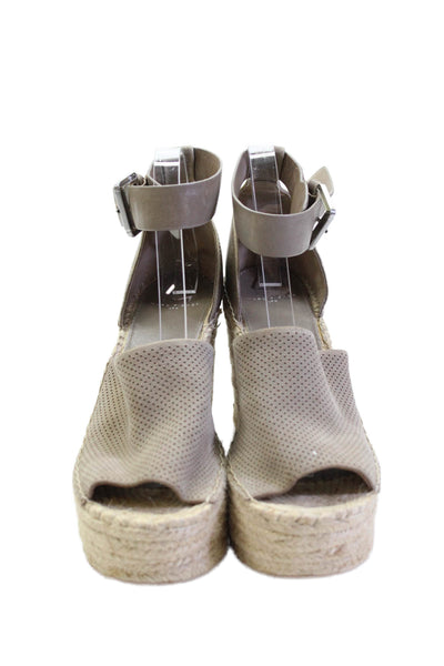 Marc Fisher Womens Open Toe Buckle Wedge Heels Nude Size 8.5
