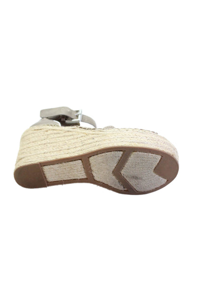 Marc Fisher Womens Open Toe Buckle Wedge Heels Nude Size 8.5