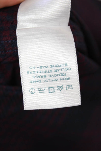Charles Tyrwhitt Mens Cotton Plaid Print Button Down Shirt Red Size 16.5