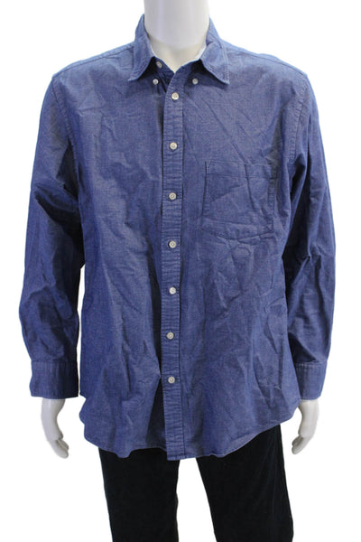 Charles Tyrwhitt Womens Cotton Long Sleeve Button Down Shirt Blue Size L