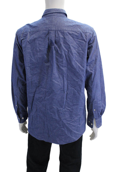 Charles Tyrwhitt Womens Cotton Long Sleeve Button Down Shirt Blue Size L