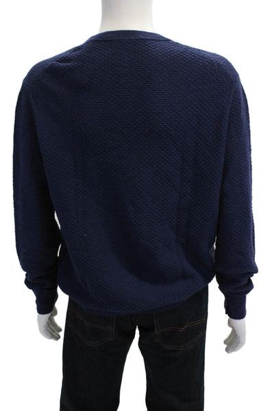 Charles Tyrwhitt Mens Dark Blue Pullover Crewneck Cotton Merino Sweater Size XL