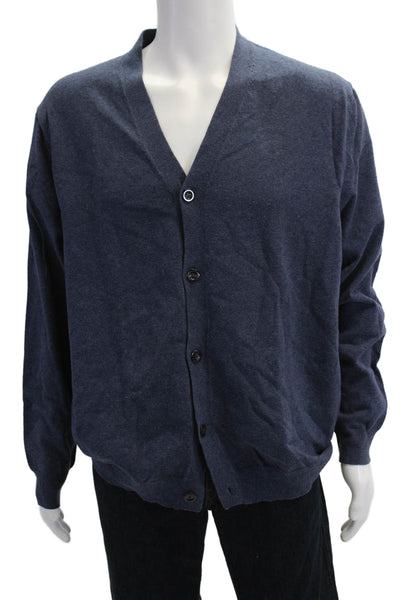 Club Room Mens Dark Blue V Neck Button Cardigan 70% Cotton 30% Nylon Size XL