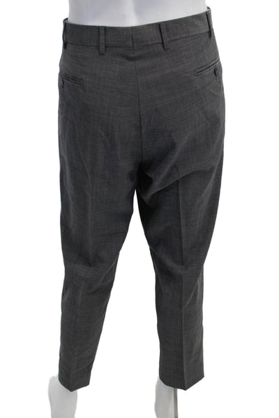 Bloomingdales The Mens Store Mens Cropped Dress Pants Dark Gray Wool Size 40