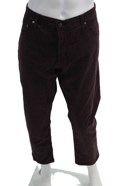 AG Adriano Goldschmied Mens Cropped Brown Pants 27 Inseam Size 36