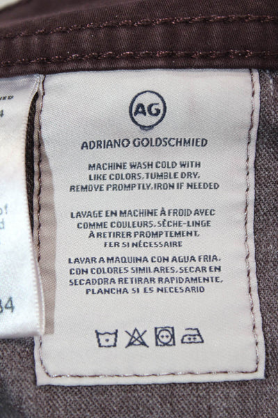 AG Adriano Goldschmied Mens Cropped Brown Pants 27 Inseam Size 36