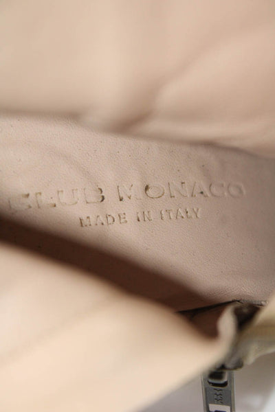 Club Monaco Womens Suede Textured Zip Bootie Block Heels Nude Size 7.5
