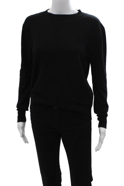 Kirna Zabete Unisex Pullover Black 100% Cashmere Crew Neck Size XS