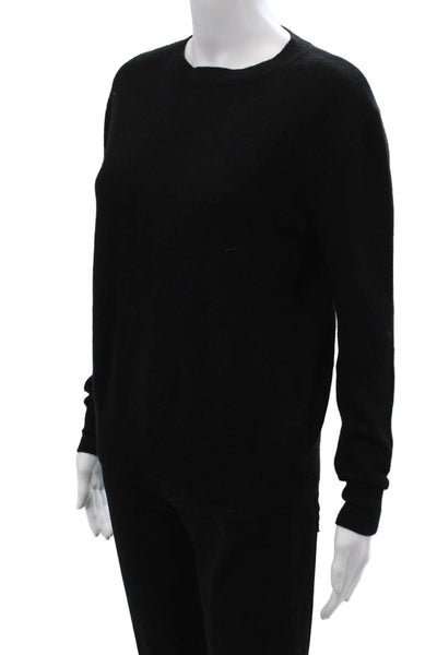 Kirna Zabete Unisex Pullover Black 100% Cashmere Crew Neck Size XS