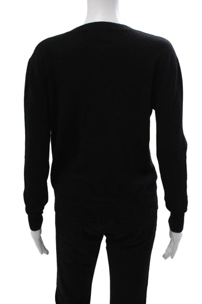 Kirna Zabete Unisex Pullover Black 100% Cashmere Crew Neck Size XS