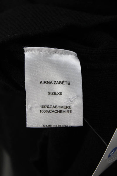 Kirna Zabete Unisex Pullover Black 100% Cashmere Crew Neck Size XS