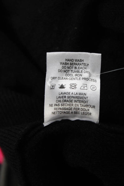 Kirna Zabete Unisex Pullover Black 100% Cashmere Crew Neck Size XS