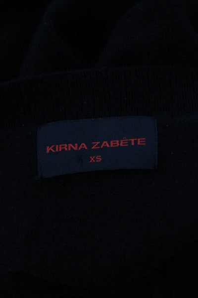 Kirna Zabete Unisex Pullover Black 100% Cashmere Crew Neck Size XS