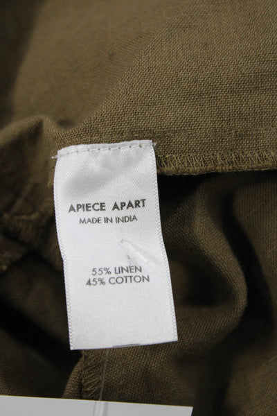 Apiece Apart Women Blouson Dress Brown Long Sleeve Drawstring Knee Size 2