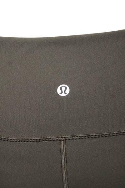 Lululemon Women Capri Cropped Green Nylon Leggings Size 8