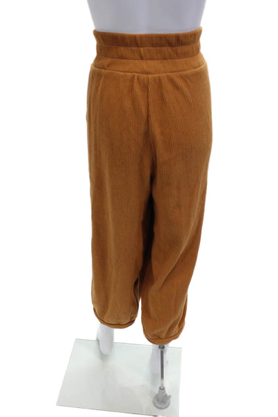 FP Beach Womens Cropped Sweatpants Brown Cotton Polyester Beach Size M