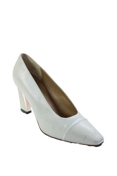 St. John Womens Textured Slip On Lined Heels Gray Size 8.5