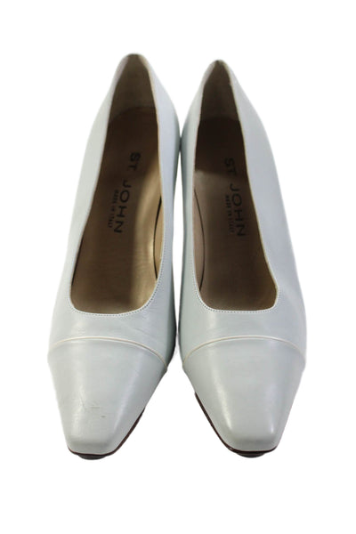 St. John Womens Textured Slip On Lined Heels Gray Size 8.5