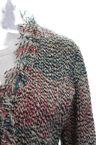 Missoni Unisex Cardigan Beige Herringbone V-Neck Button Long Sleeve Size M