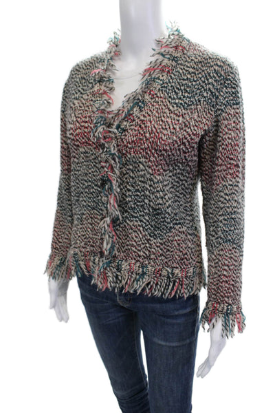 Missoni Unisex Cardigan Beige Herringbone V-Neck Button Long Sleeve Size M