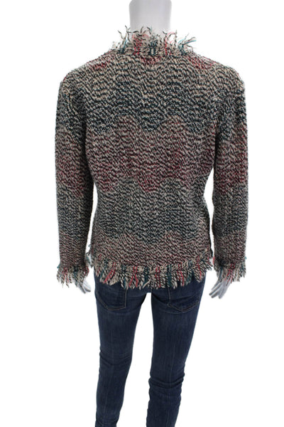 Missoni Unisex Cardigan Beige Herringbone V-Neck Button Long Sleeve Size M