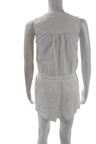 Splendid Women White Sleeveless V Neck Jumpsuit Petite Size XS