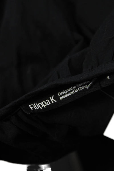 Filippa K Women Tunic V-Neck 3/4 Sleeve Button Cotton Black Size S