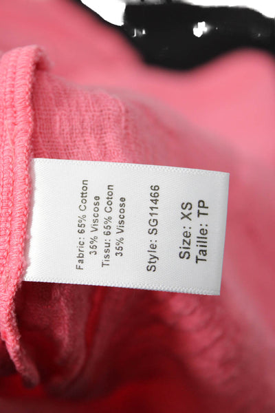 Elan Women Bohemian Sleeveless Pink Blouse Drawstring Size XS