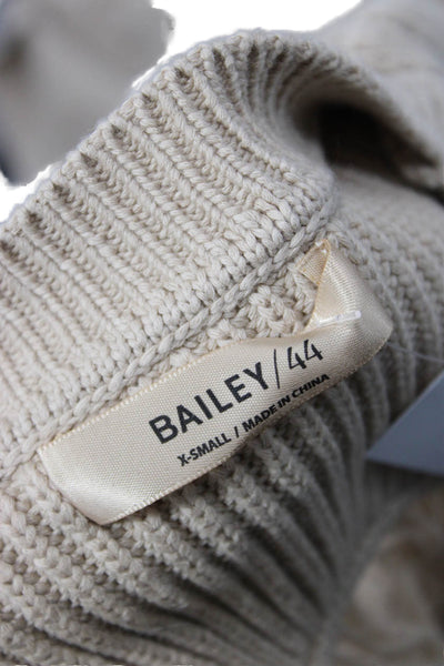 Bailey 44 Women Beige Argyle V-Neck Pullover Sweater Angora Long Sleeve Size XS