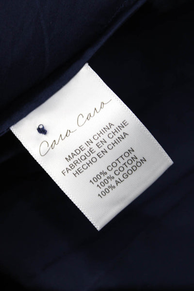 Cara Cara Womens A-Line Flare Midi Skirt Dark Blue 100% Cotton Solid Size 0