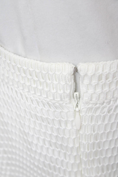 J Crew Womens A-Line Pleated Knee Length Skirt White 100% Polyester Size 6