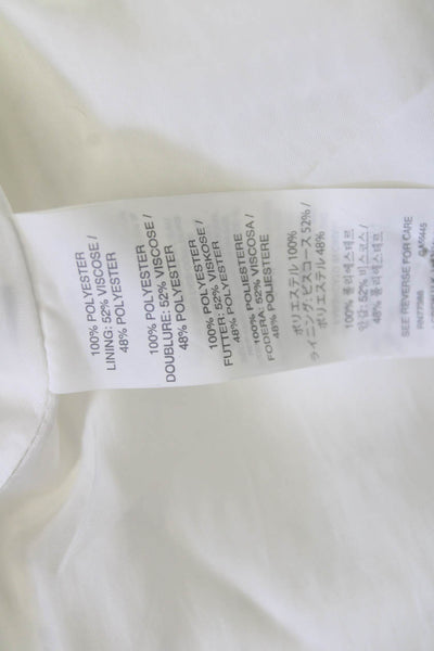 J Crew Womens A-Line Pleated Knee Length Skirt White 100% Polyester Size 6