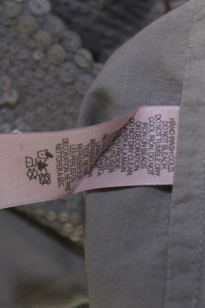 Calypso Saint Barth Women Shift Dress Gray Sleeveless Argyle Size S