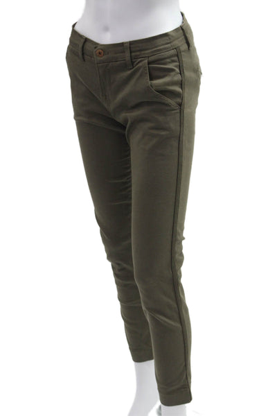 NSF Womens Green Cotton Cropped Ankle Chino Pants Size 25